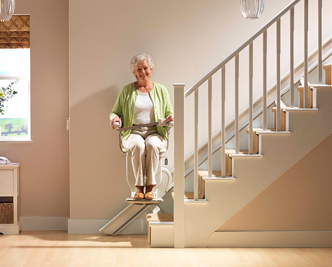 lady on stairlift