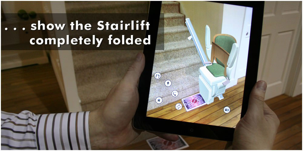 Show the stairlift completely folded